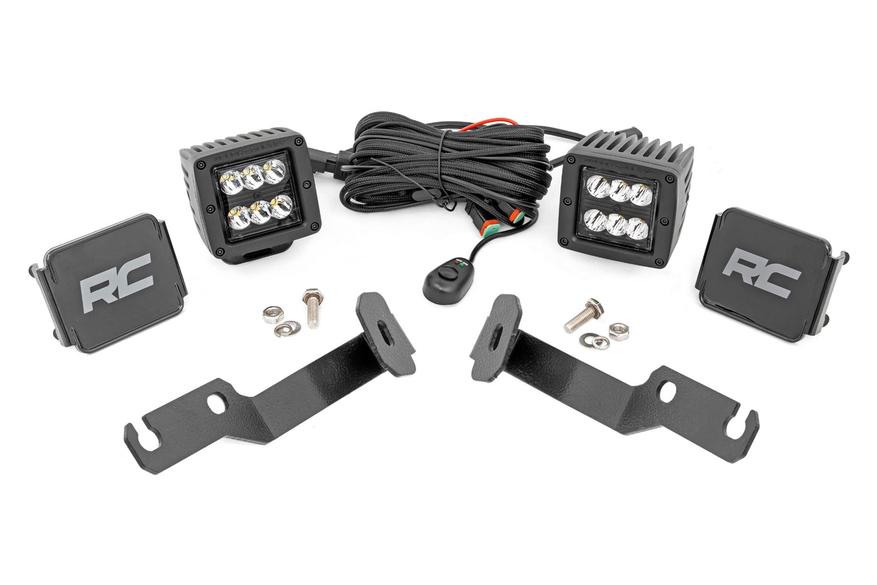 LED Light Kit | Ditch Mount | 2″ Black Pair | Spot | Toyota Tacoma (05-15)