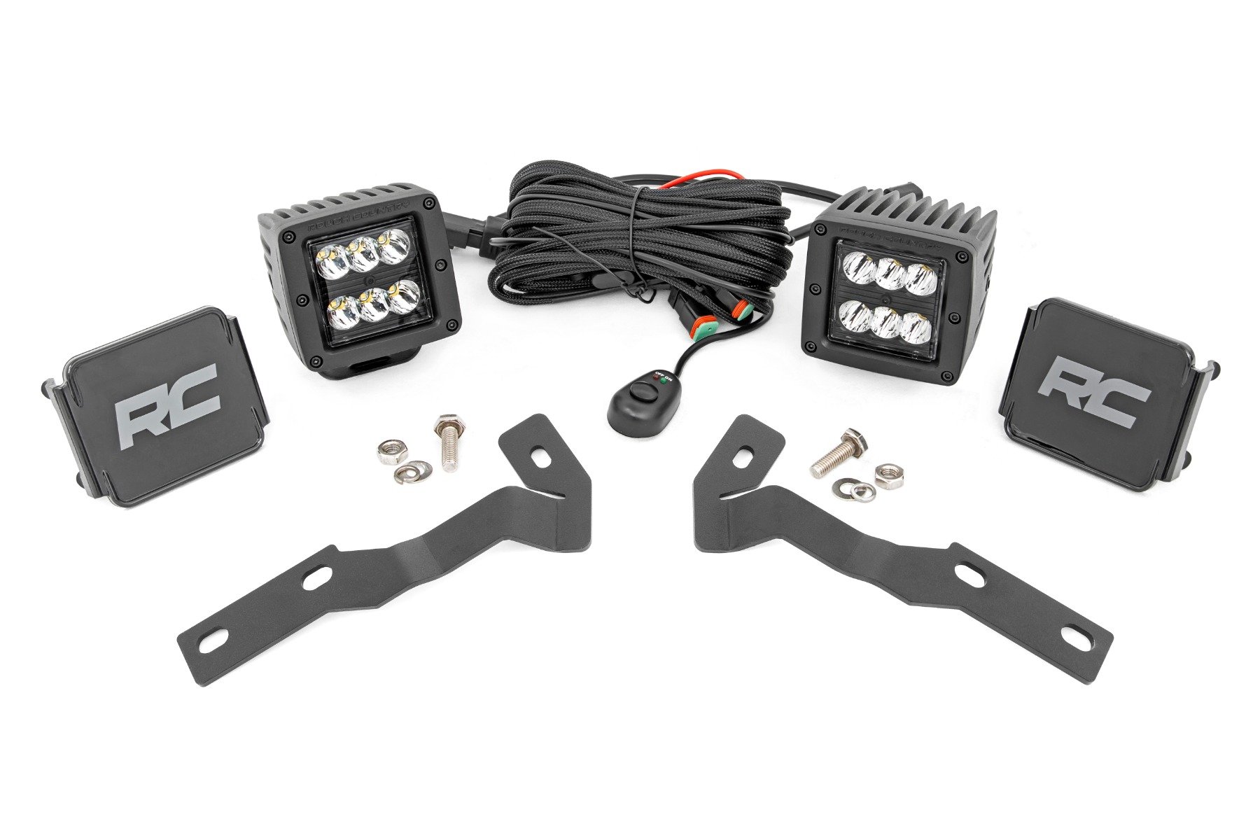 LED Light Kit | Ditch Mount | 2″ Black Pair | Spot | Toyota Tacoma (16-23)