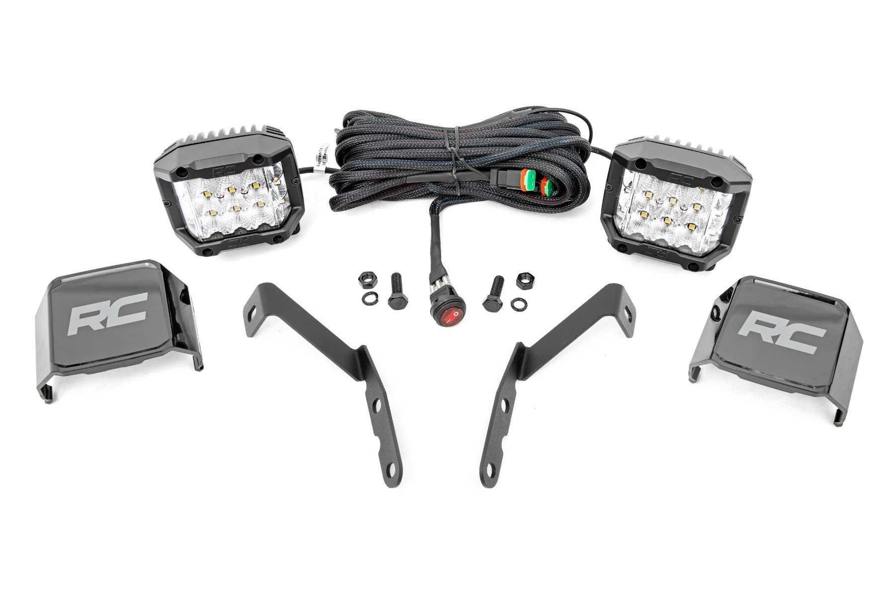 LED Light Kit | Ditch Mount |  3″ OSRAM | Wide | Chevy 1500 & Chevy/GMC 2500HD/3500HD (07-14)