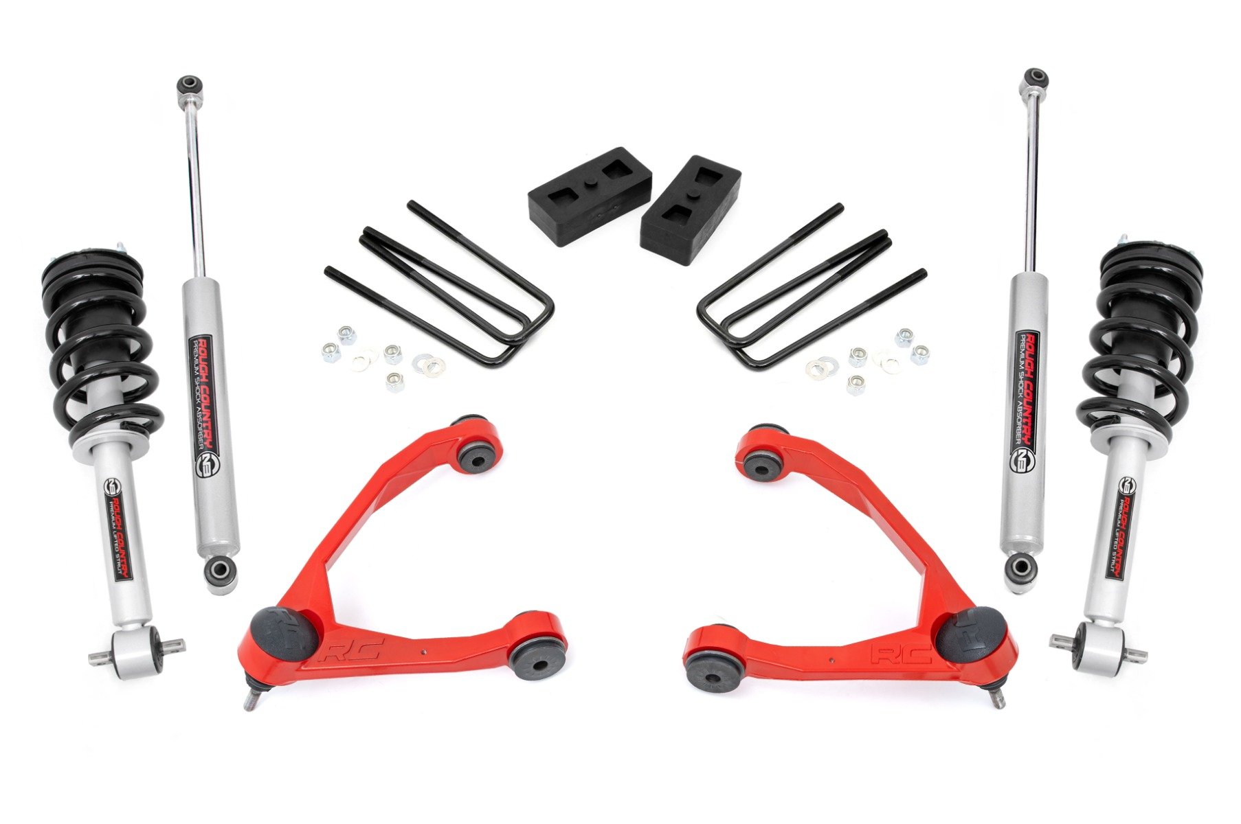 3.5 Inch Lift Kit | Cast Steel | N3 Strut | Chevy/GMC 1500 (14-16), image size:1806x1200