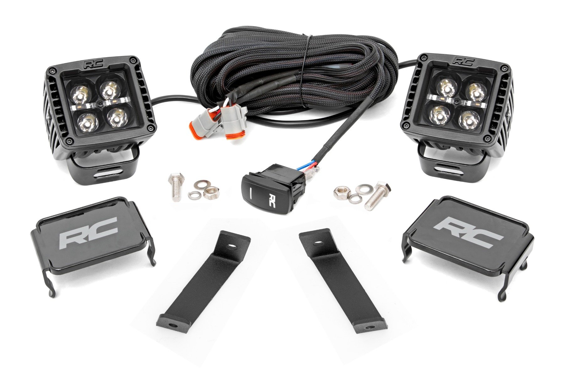 LED Light Kit | Ditch Mount | 2″ Black Pair | White DRL | Jeep Cherokee KL (14-21)