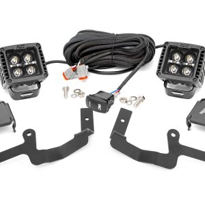 LED Light Kit | Ditch Mount | 2" Black Pair | White DRL | Chevy Silverado 1500 (19-26)