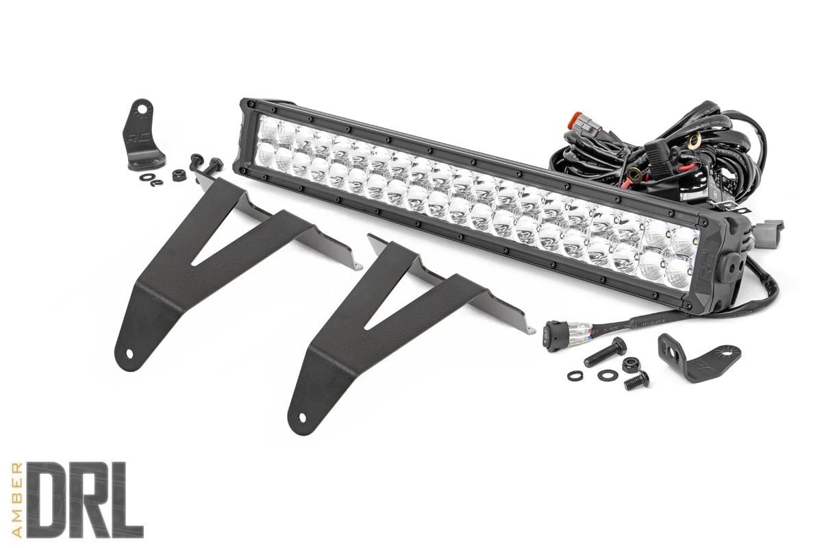 LED Light Kit | Bumper Mount | 20″ Chrome Dual Row | Amber DRL | Ram 1500 (19-24)
