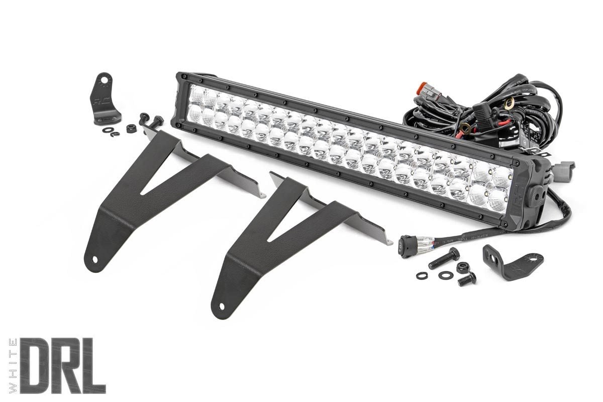 LED Light Kit | Bumper Mount | 20″ Chrome Dual Row | White DRL | Ram 1500 (19-24)
