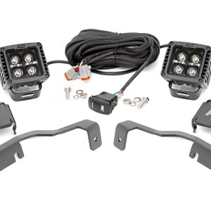 LED Light Kit | Ditch Mount | 2" Black Pair | White DRL | Nissan Frontier (22-26)