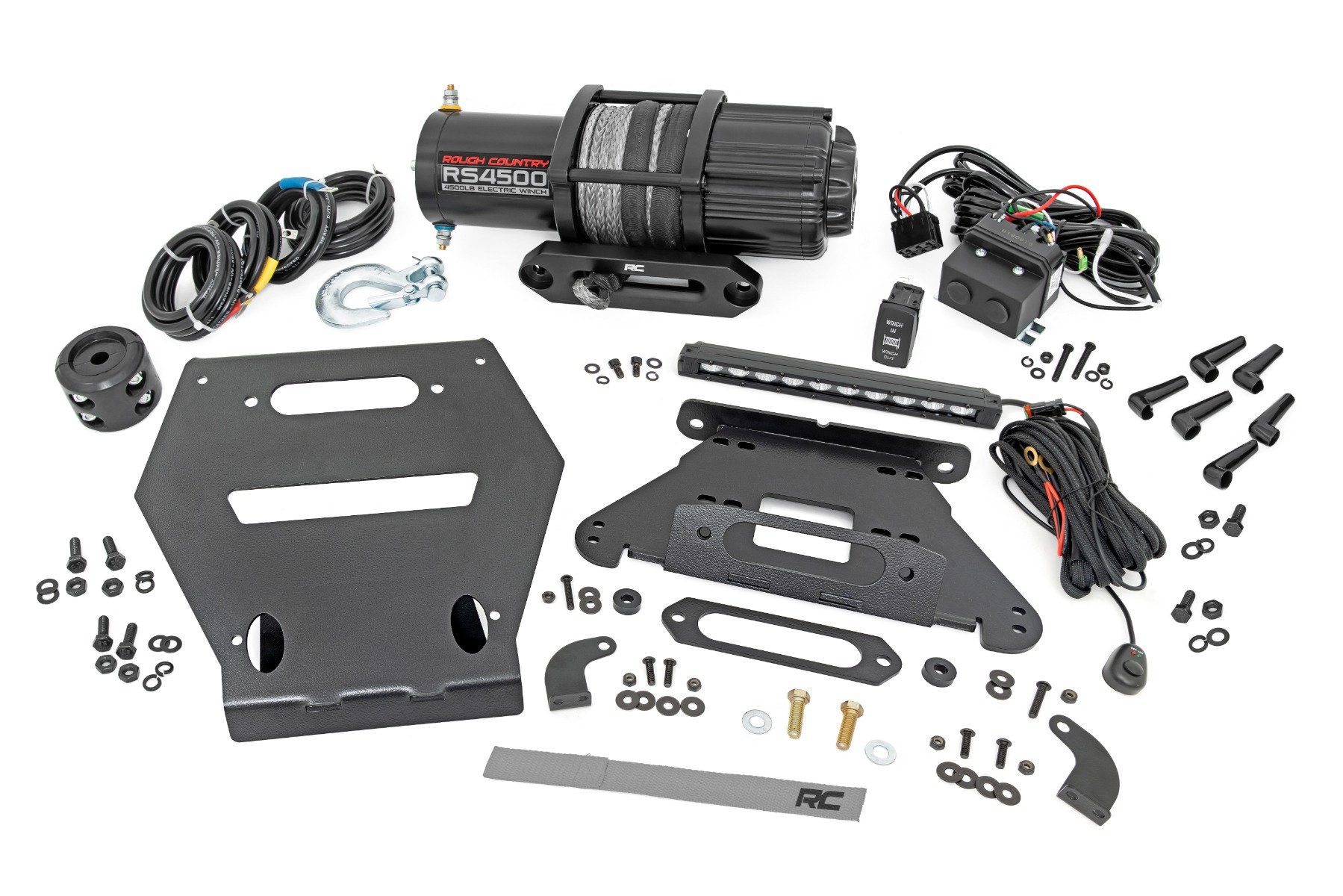 LED Light | Winch Mount | RS4500S | 10″ Black Slimline | Polaris RZR Pro R