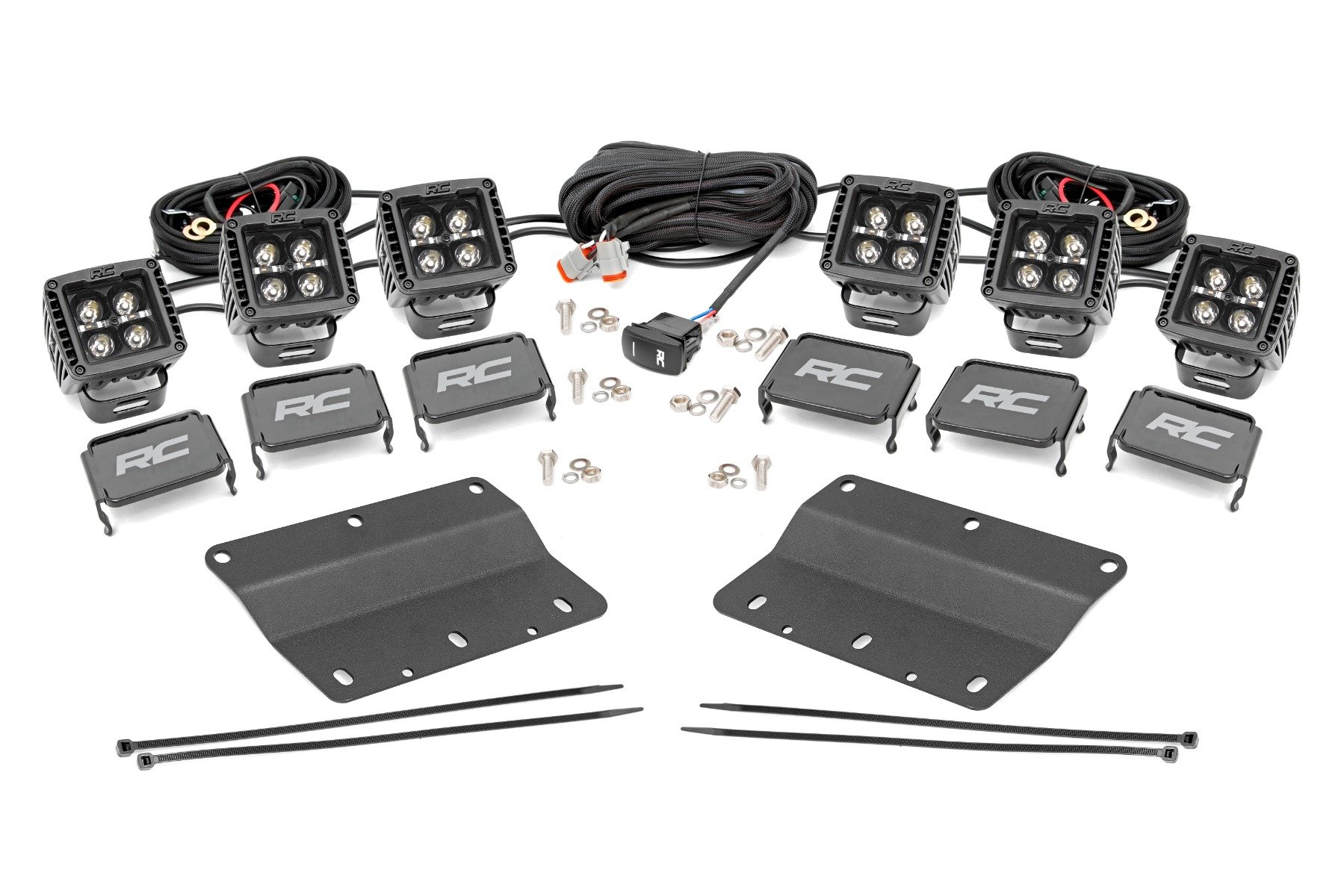LED Light Kit | Fog Mount | Triple 2″ Black Pair | White DRL | Ford Bronco (21-26)