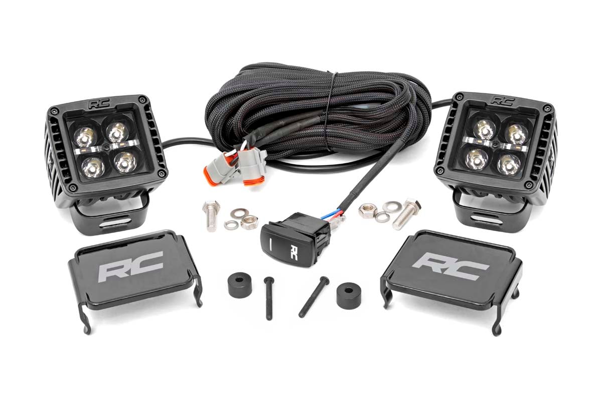LED Light Kit | Cowl Mount | 2″ Black Pair | White DRL | Jeep Gladiator JT/Wrangler JL (18-26)