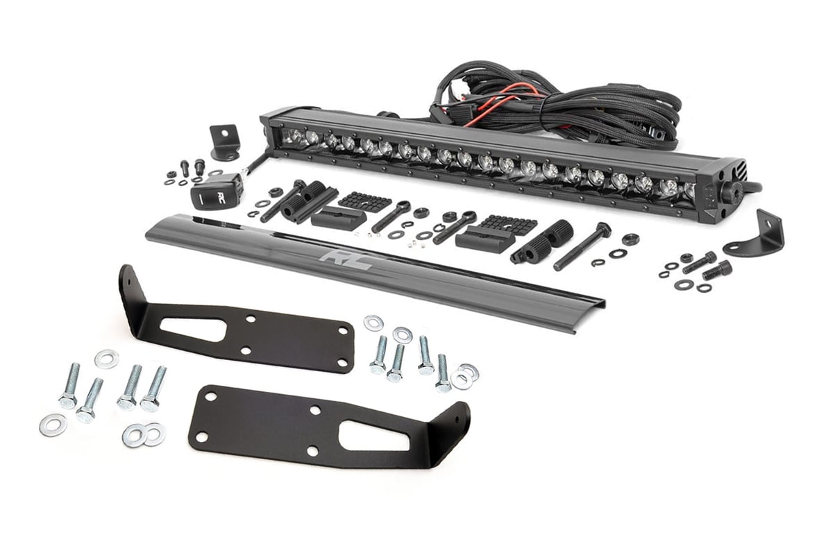 LED Light Kit | Bumper Mount | 20″ Black Single Row | White DRL | Ram 2500 (03-18)/3500 (03-18)