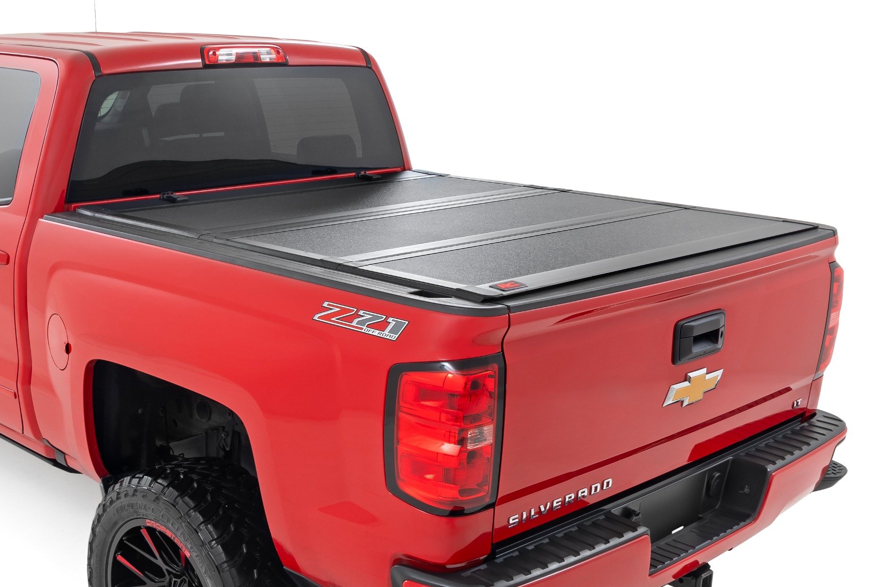 Hard Tri-Fold Flip Up Bed Cover | 6’7″ Bed | Rail Cap | Chevy/GMC 1500/2500HD/3500HD (14-19)