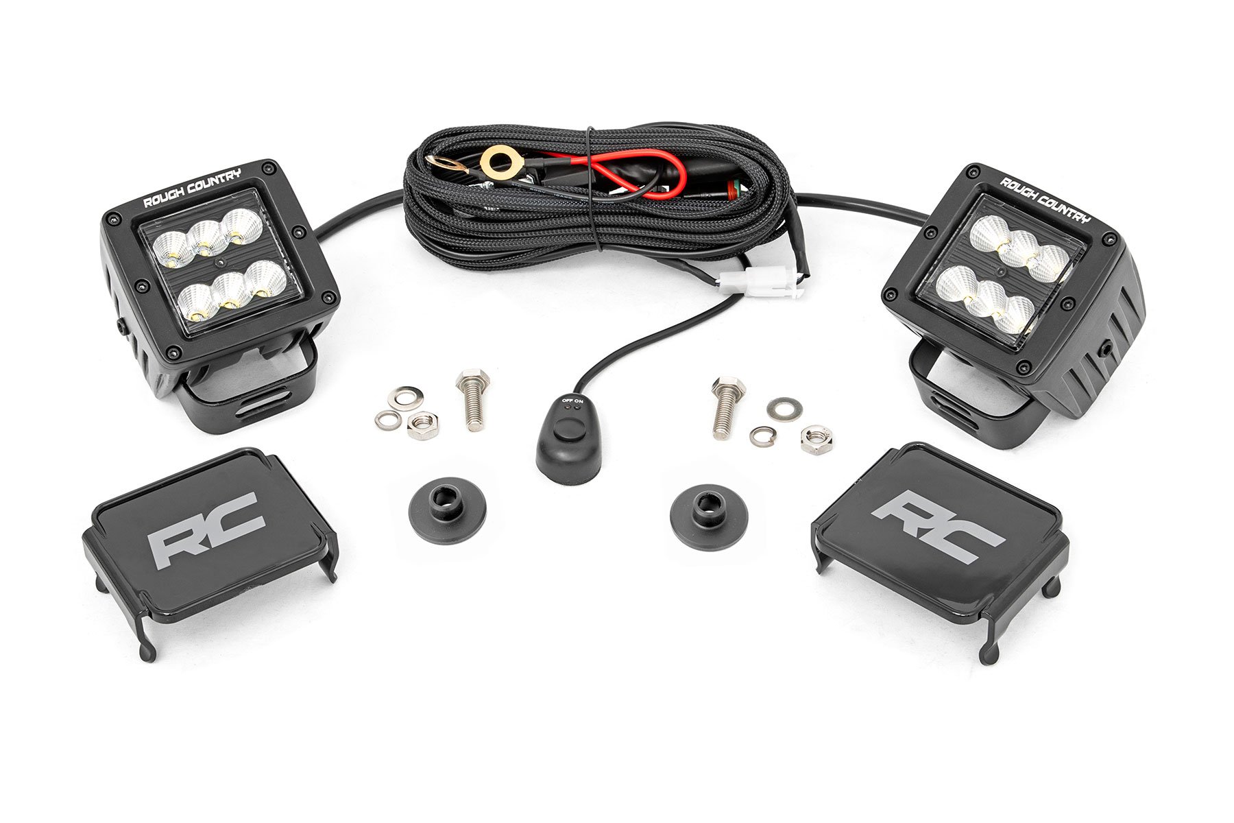 LED Light Kit | Ditch Mount | 2″ Black Pair | Flood Pattern | Ford Bronco (21-26)