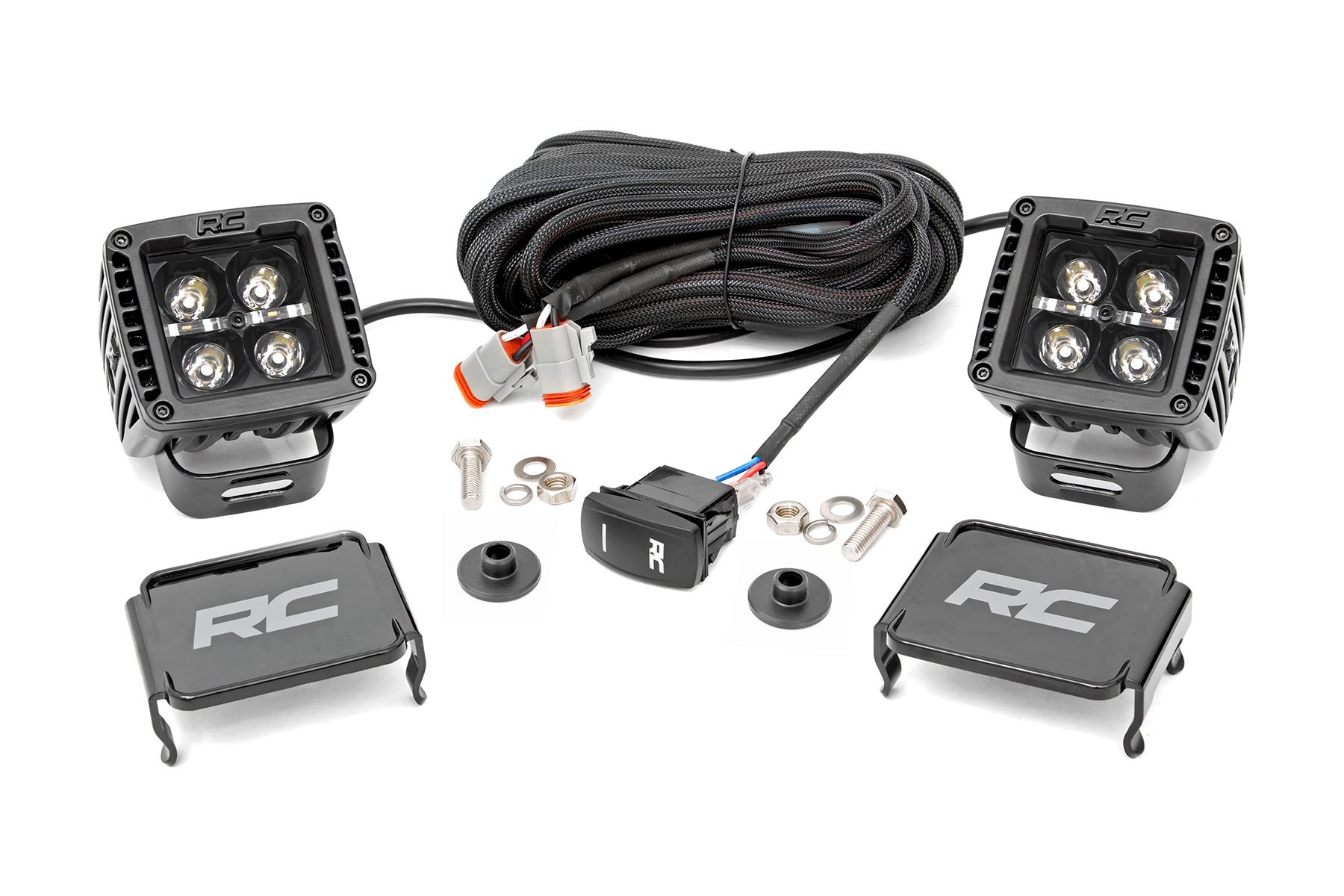 LED Light Kit | Ditch Mount | 2″ Black Pair | Amber DRL | Ford Bronco (21-26)