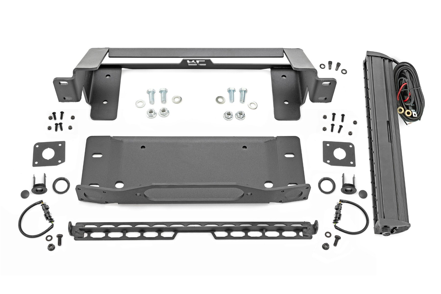 High Winch Mount | All Models | 20 Inch Black Single Row LED | DRL | Ford Bronco (21-26)