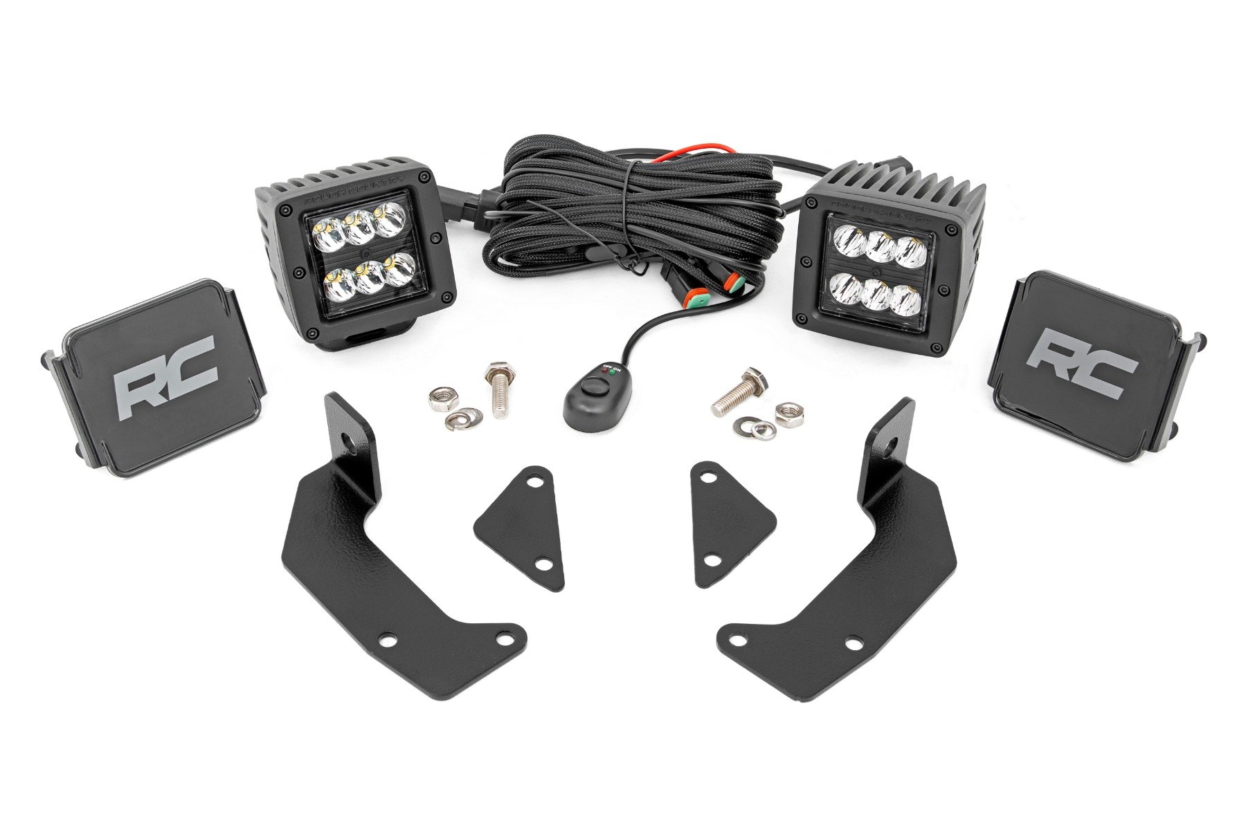 LED Light Kit | Cage Mount | 2″ Black Pair | CFMOTO UFORCE 1000