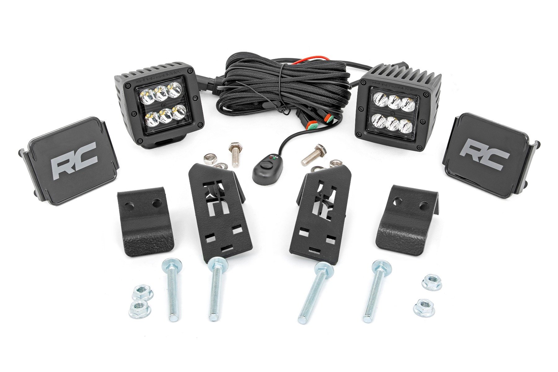 LED Light Kit | “A” Pillar Mount | 2″ Black Pair | Spot | Polaris RZR PRO XP