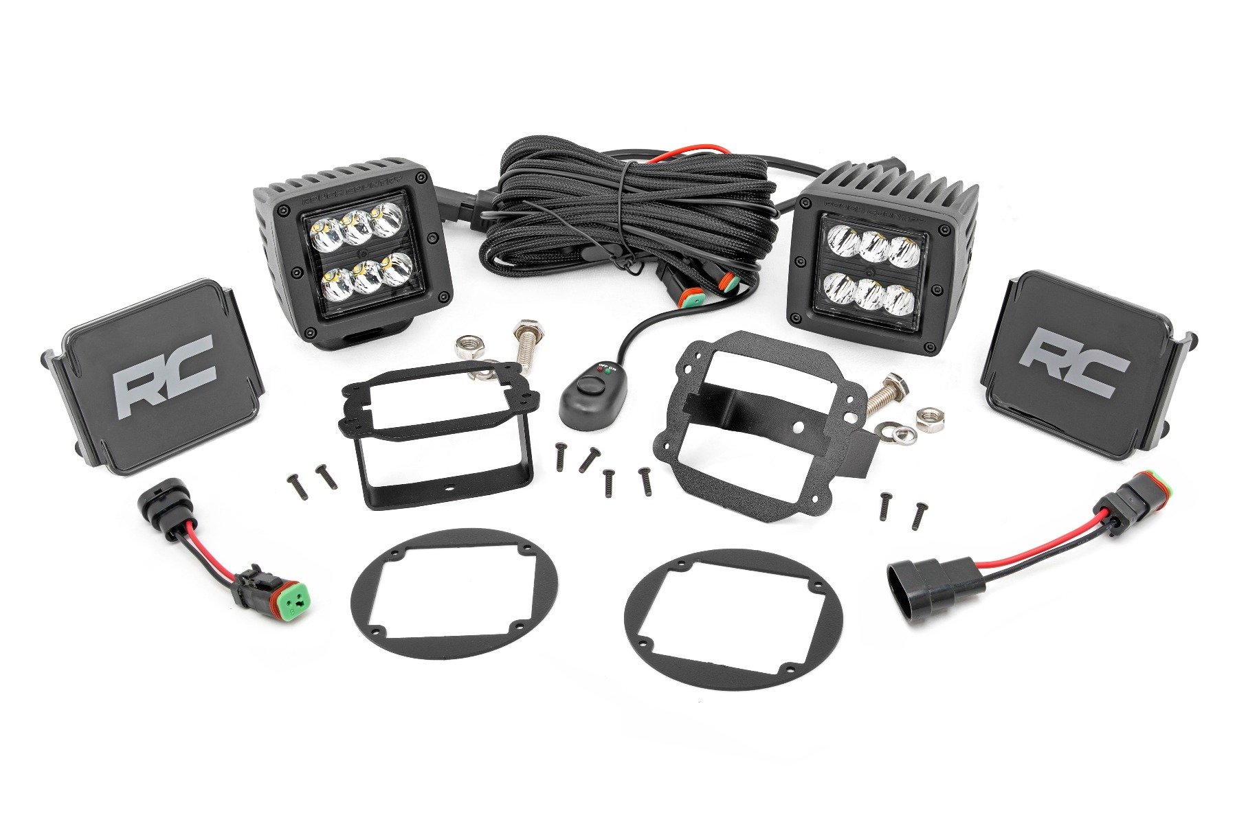 LED Light Kit | Fog Mount | 2″ Black Pair | Jeep Wrangler JK/Wrangler Unlimited (10-18)