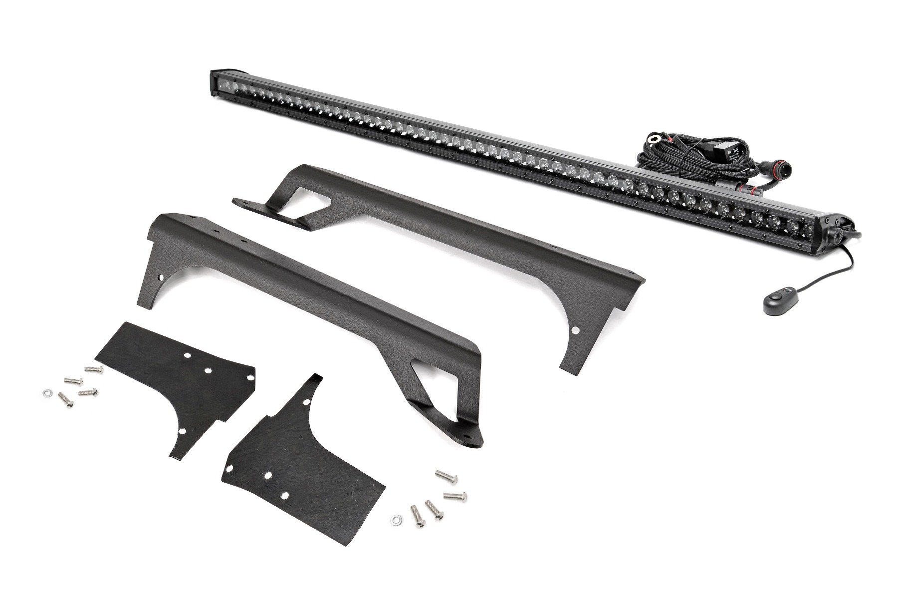 LED Light | Windshield Mnt | 50″ Black Single Row | White DRL | Jeep Wrangler TJ (97-06)