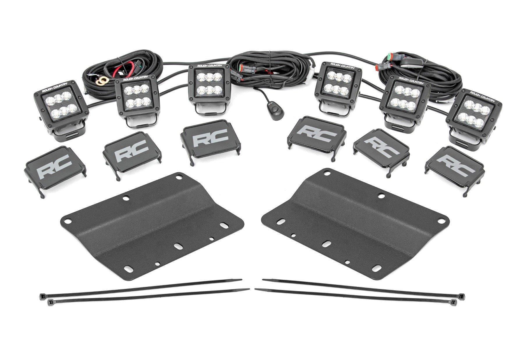 LED Light Kit | Fog Mount | Triple 2″ Black Pair | Spot | Ford Bronco (21-26)