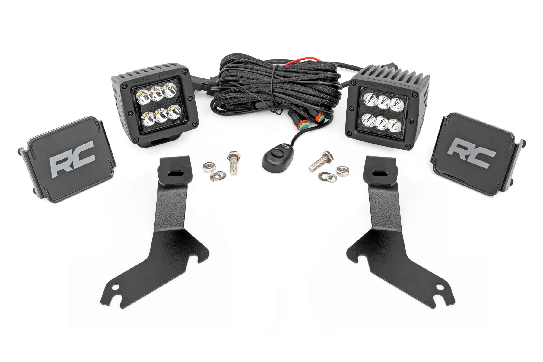 LED Light Kit | Ditch Mount | 2″ Black Pair | Spot | Chevy Silverado 1500 (99-06)/Tahoe (00-06)