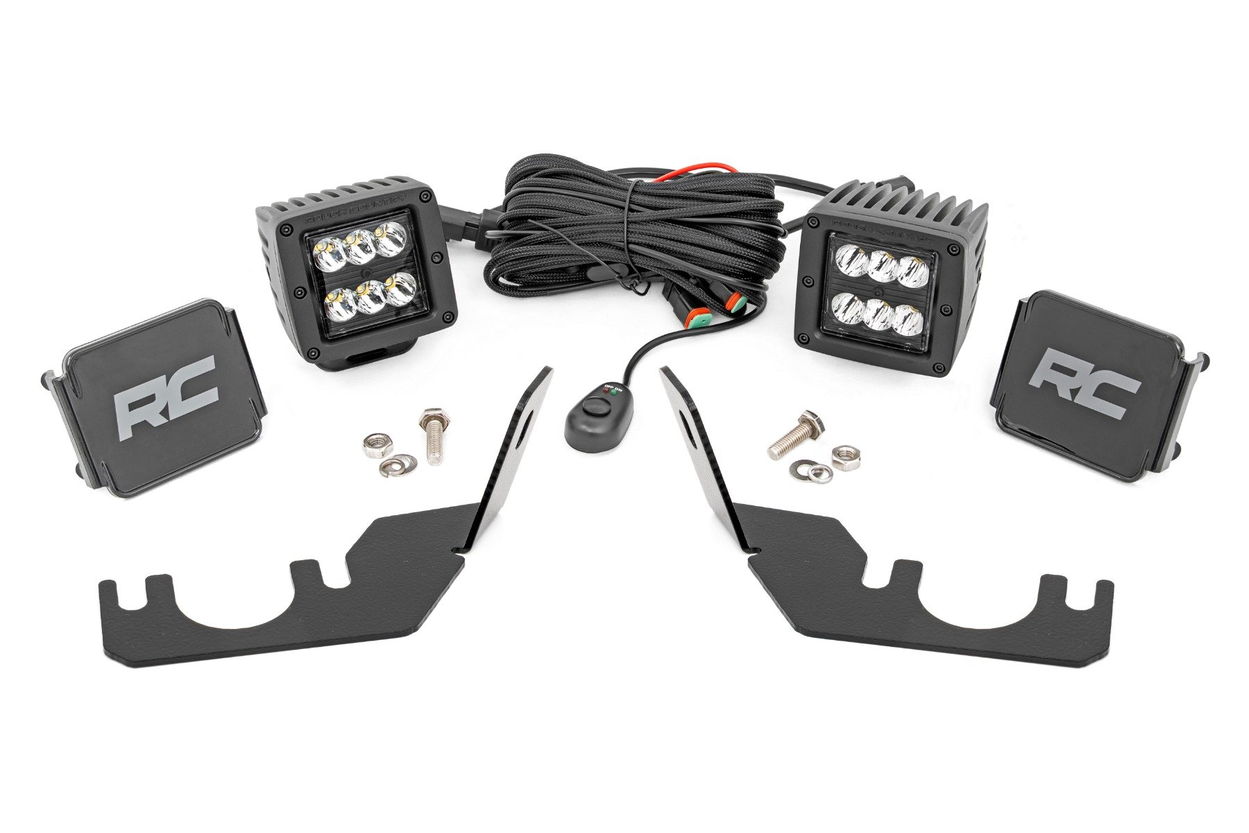 LED Light | Rear Mount | 2″ Black Pair | Spot | Kawasaki Teryx 4 1000/Teryx 800