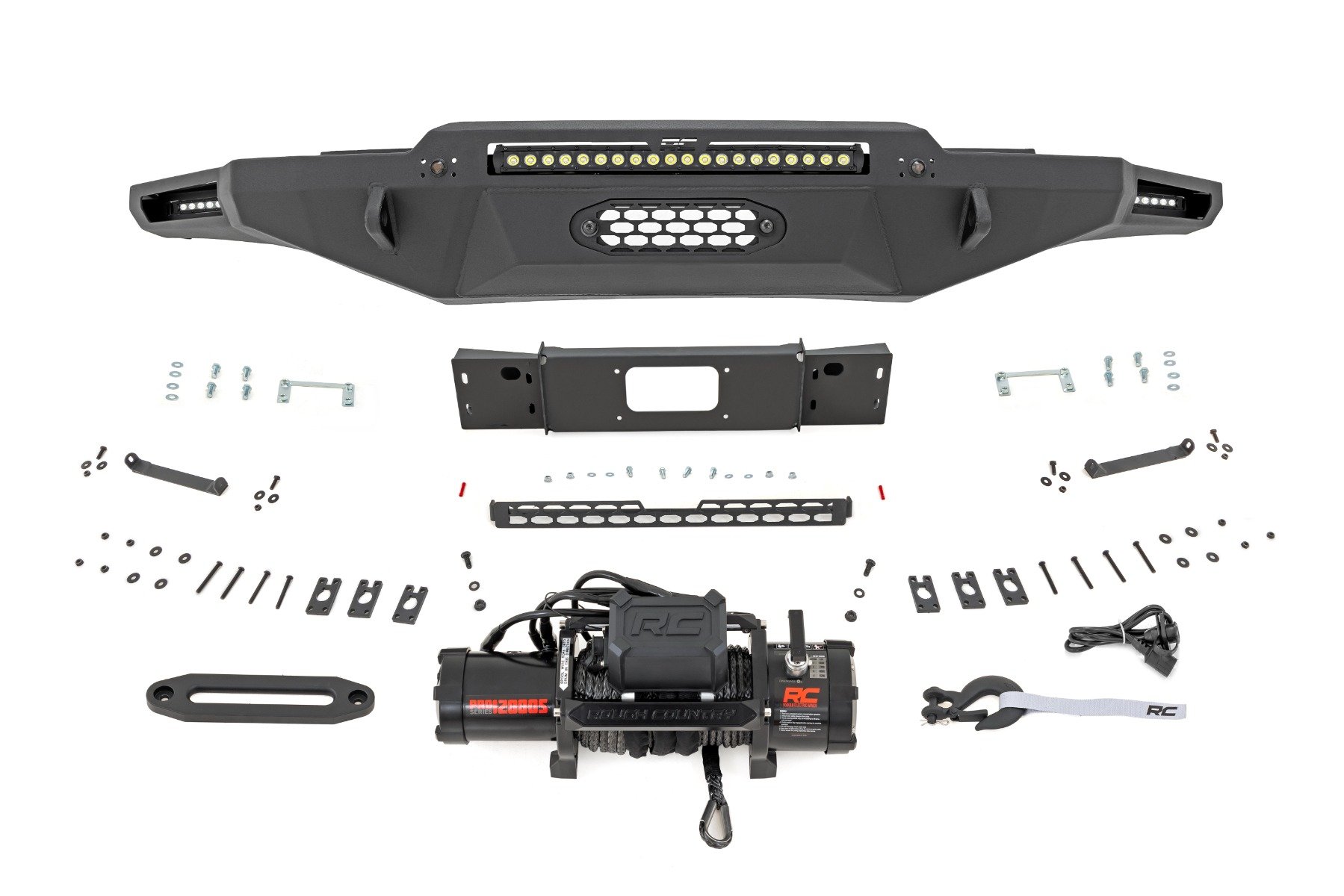 Hybrid Front Bumper | 12000S | Blk LED w/ White DRL | Toyota Tundra (22-26)