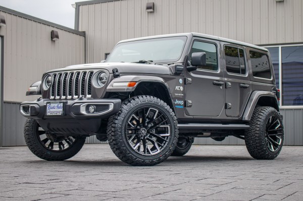 2021 Jeep Wrangler Unlimited Sahara 4XE with a 6" Rough Country lift kit, 22x12 Fuel Rebar wheels, and 35" Fury Country Hunter R/T tires.