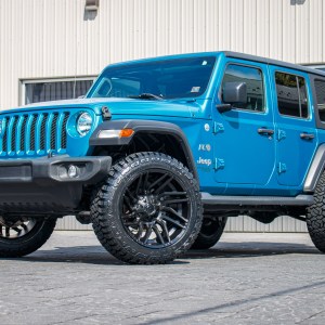 2020 Jeep Wrangler Unlimited Sport S with a 2.5" Rough Country lift kit, 22x12 Fuel Typhoon wheels, and 35" Fury Country Hunter R/T tires.