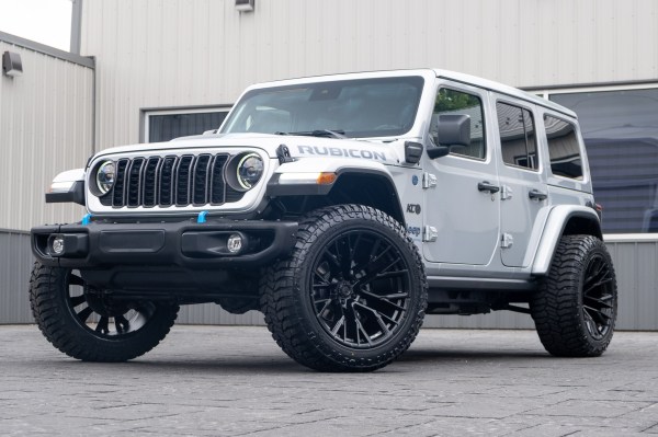 2024 Jeep Wrangler Unlimited Rubicon 4XE with Jeep Stock suspension, 22x12 Fuel Rebar wheels, and 35" Avix Trailtek R/T tires,