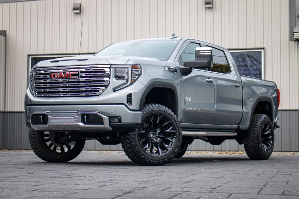 2024 GMC Sierra 1500 Denali with a 6" BDS lift kit, 22x12 Fuel Flame wheels, and 35" Fury Country Hunter R/T tires.