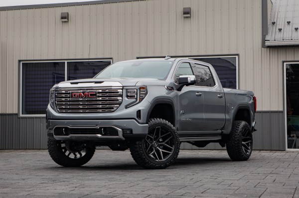 2026 GMC Sierra 1500 Denali with a 6" BDS lift kit, 22x12 Fuel Flux wheels, and 35" Fury Country Hunter R/T tires.